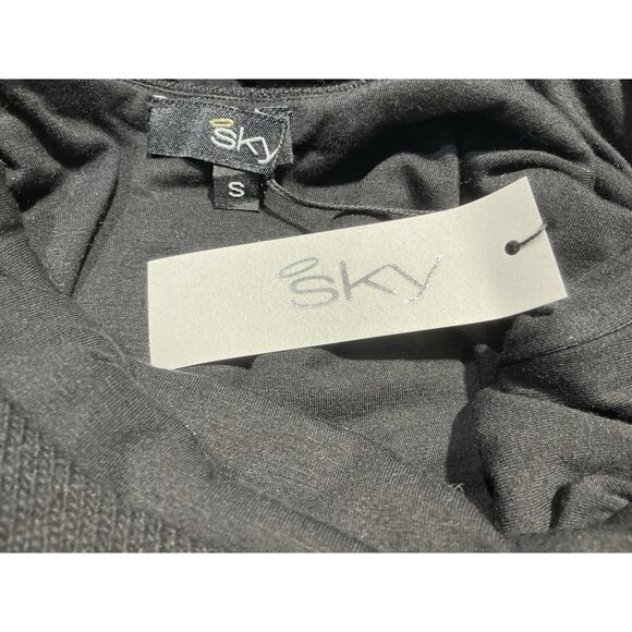 Sky Brand Sweater Small Black Suede Feel Cross Cross Straps On Back NWT - Picture 6 of 8